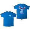 Disney Unisex T-Shirt: Stitch Ohana (Blue) (Back Print) (Large)