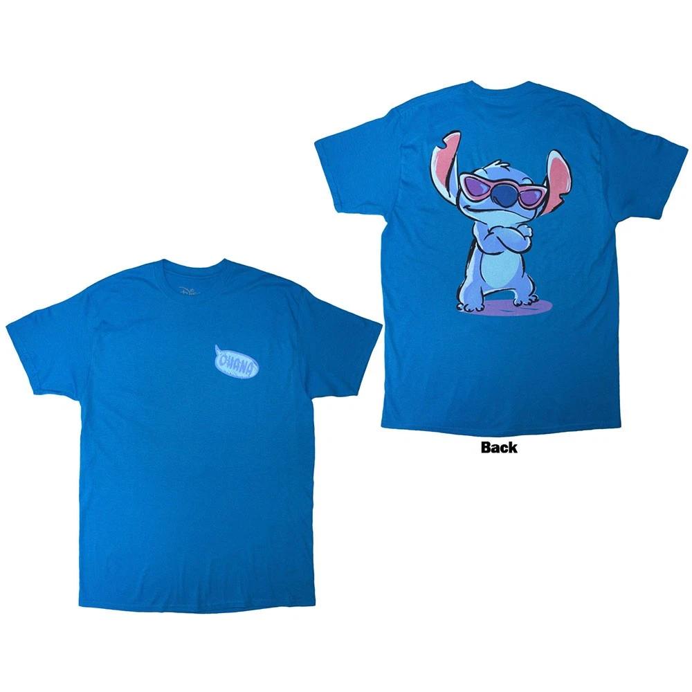 Disney Unisex T-Shirt: Stitch Ohana (Blue) (Back Print) (Large) 2XL