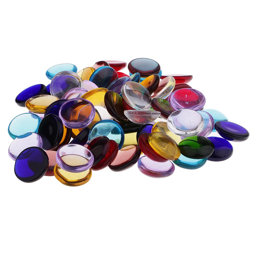 100g Round Shape Clear Glass Mosaic Tiles for Making Kids Crafts 15mm