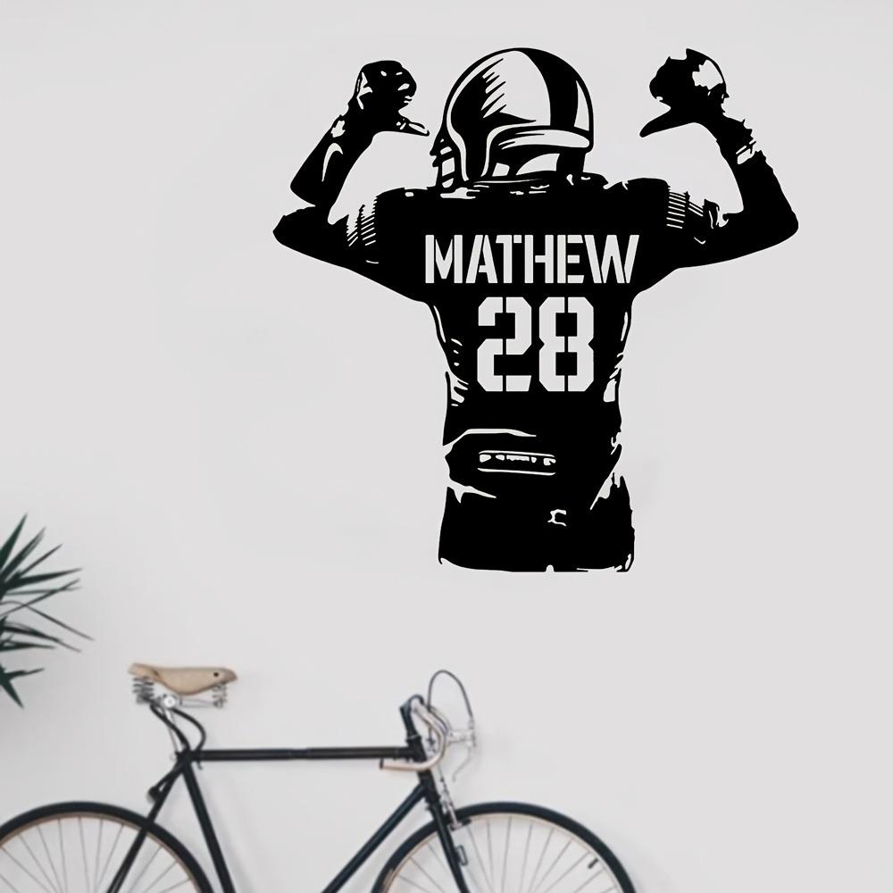 Metal Wall Art Personalized Football Player Sign Home Sports Decor Gift