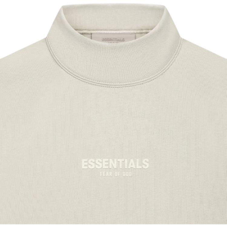 Fear of God Essentials SS22 Relaxed Mockneck Fleece-Backed Sweatshirt Men Sweatshirt Wheat FOG-SS22-130