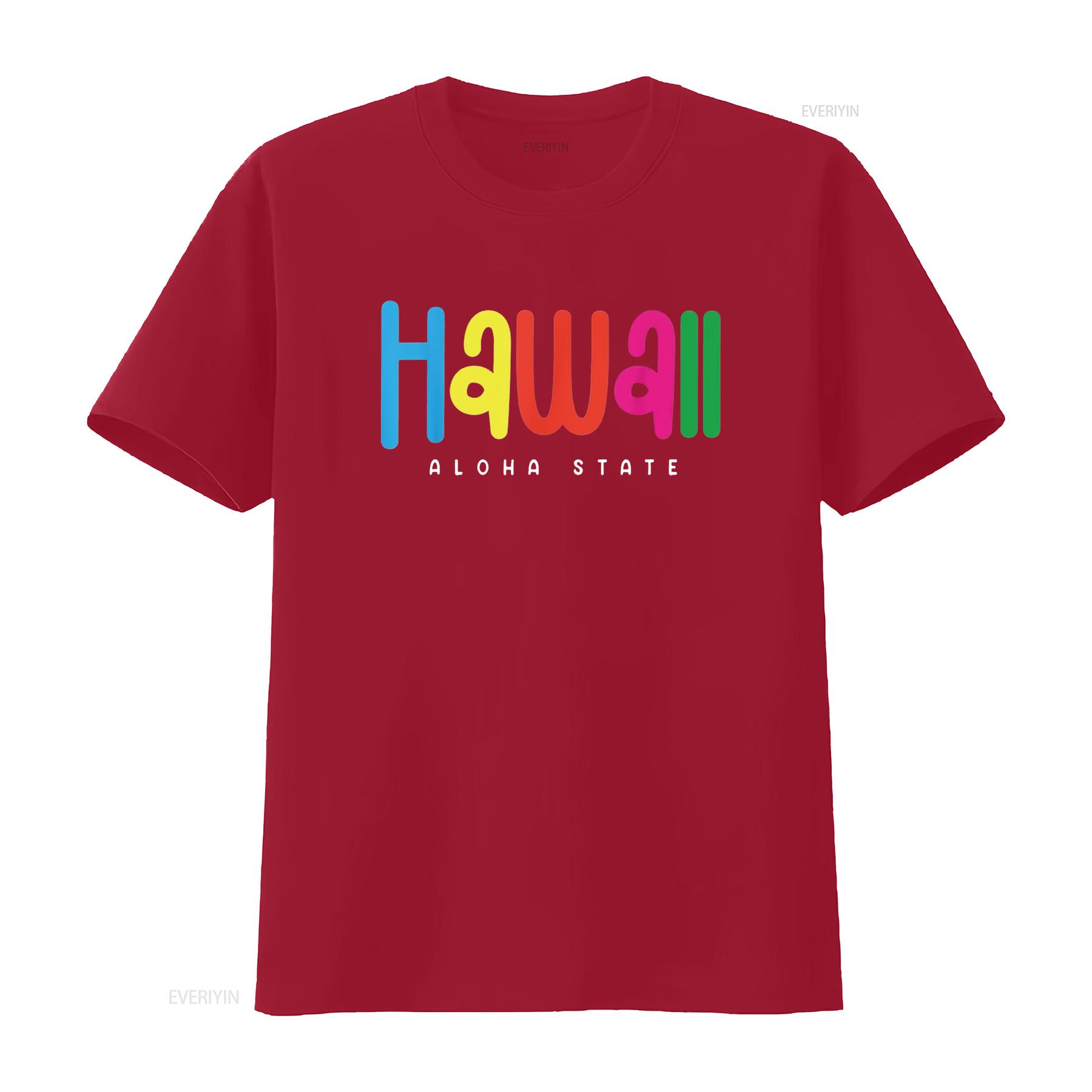 

Hawaii Aloha State colorful beach vacation girl souvenir T Shirt vintage Washed Slightly graphic Casual Comfortable Stretched S