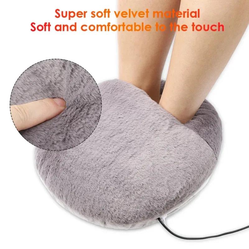Tappetino Riscaldante Elettrico USB per Piedi Invernale Sotto la Scrivania Riscaldatore Scaldapiedi Domestico Morbido Peluche Termostato Scalda Piedi Tappetino Riscaldante