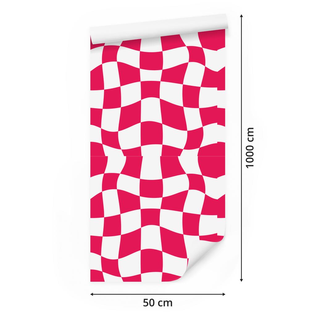 Wallpaper Casual Checkerboard of Roses for Living Room and Bedroom 50x1000