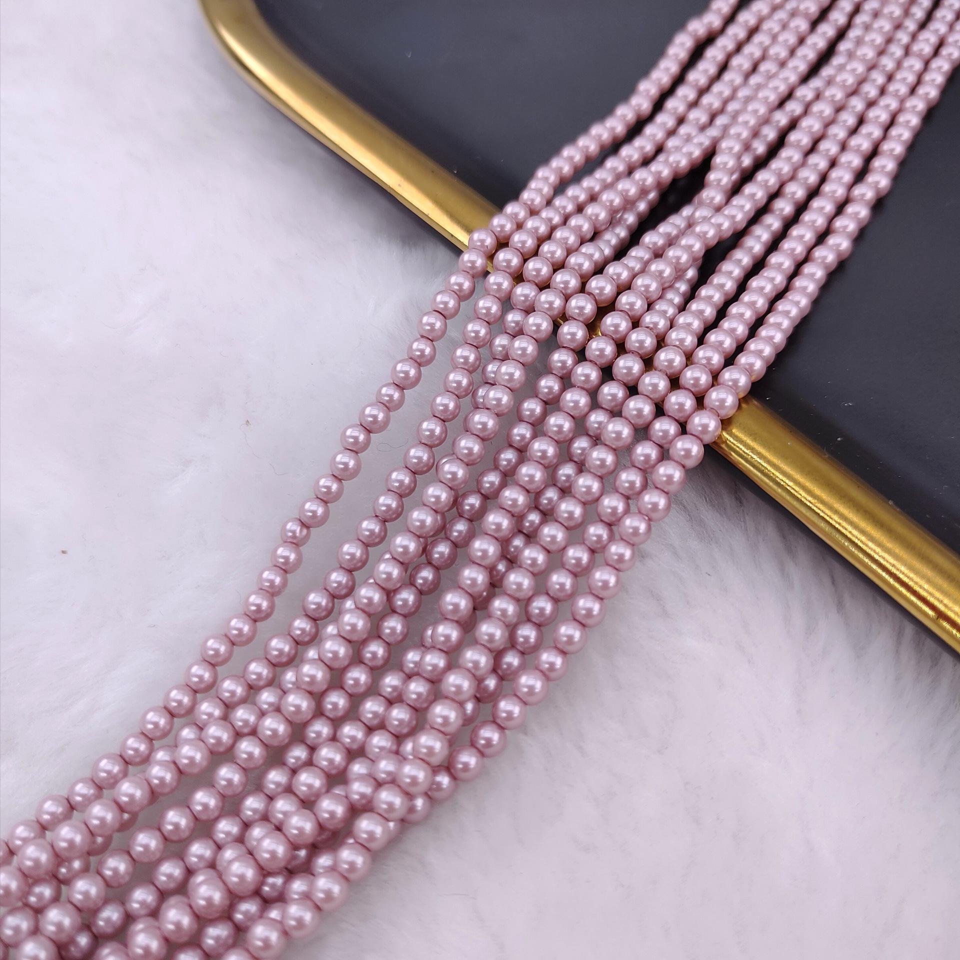 

Маленькі перлинні та кришталеві скляні намистини з прямим отвором для самостійного виготовлення 3mm ~140pcs per strand