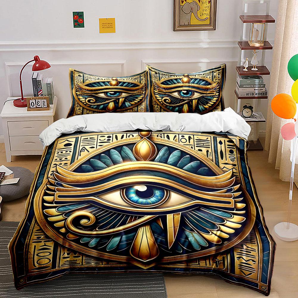 Golden Eye of Horus. Bedding sets Duvet cover sets Duvet covers Pillowcases(1 * Duvet Cover 2 * Pillowcases without duvet insert)