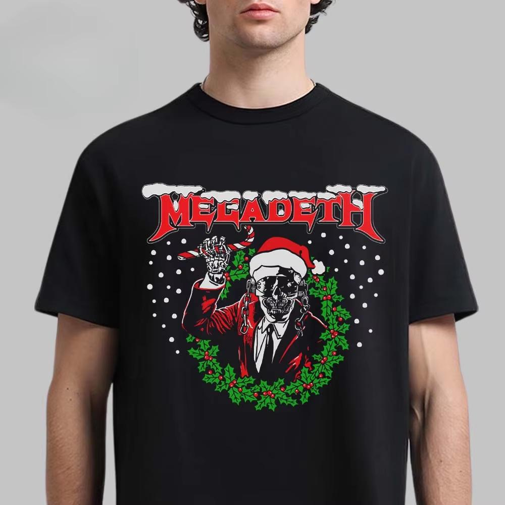 Megadeth Let There Be Shred Graphic Tee Featuring Crossed Guitar Vic Rattlehead Thrash Metal Streetwear Casual Unisex Top