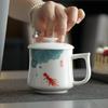 Tazza da tè in ceramica giada grasso di montone di lusso con coperchio - Tazza in porcellana bianca di Dehua per uso personale o in ufficio