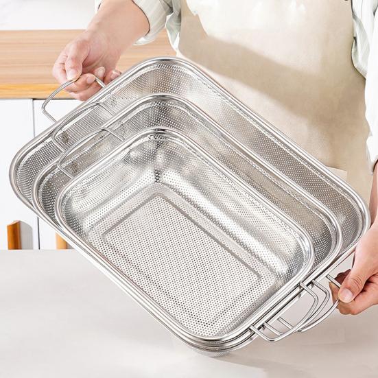 Drain Basket Pasta Strainer with Handle Large Capacity Rust-Resistant Dishwasher Safe Rice Noodle Filter Kitchen Colander