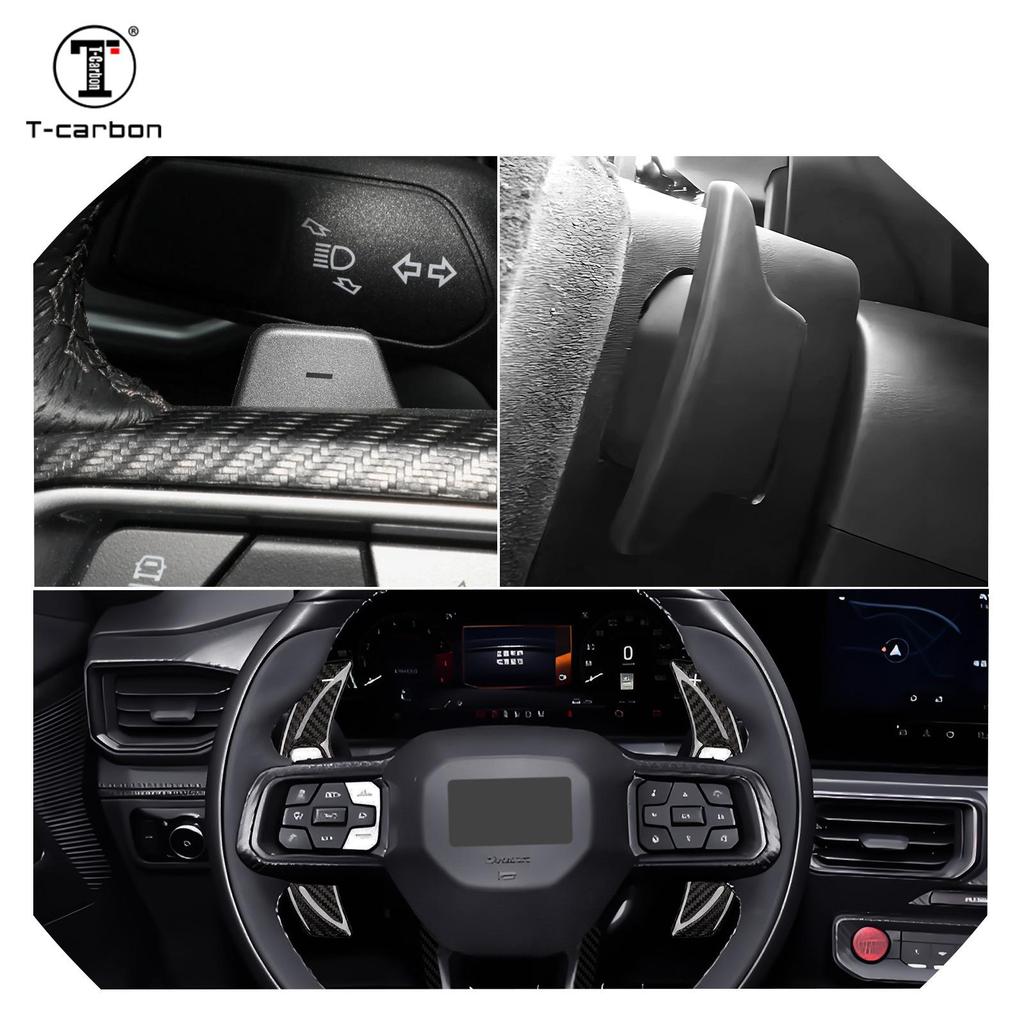 T-Carbon Carbon Fiber Shift Paddles for Ford Mustang 2425 Steering Wheel Extension