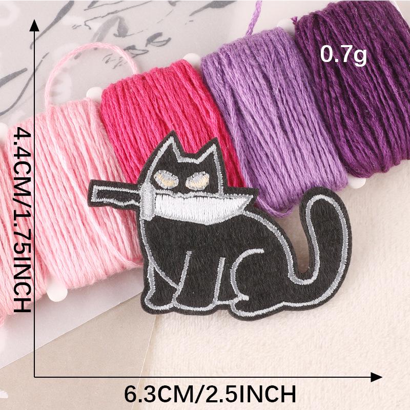 Aufnäher zum Aufbügeln mit Cartoon-Katze-Stickerei: Abzeichen für Kleidungszubehör