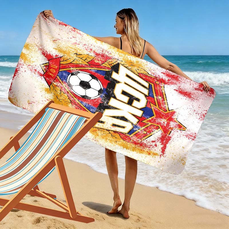 CSKA Moscow Logo Print Beach Towel, Large Soft Quick Dry Towel for Beach Camping Swimming