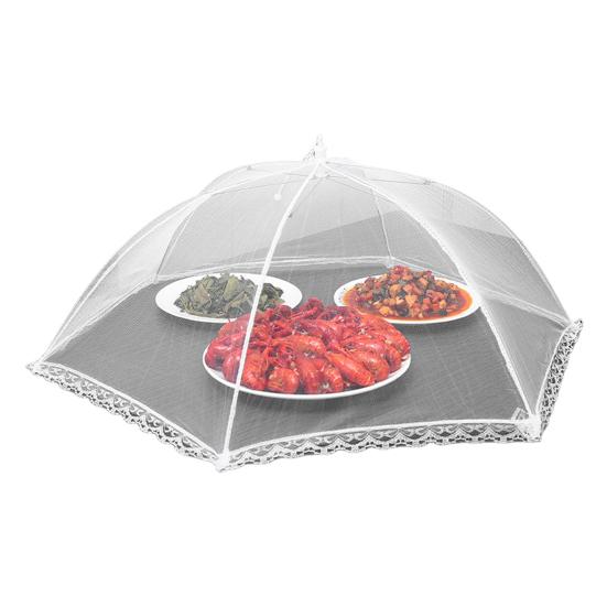 Foldable Food Cover Umbrella-Style Mesh Net with Stainless Steel Frame Fly