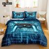 Spiele Bettbezug Set Farbverlauf Gaming Bettdeckenbezug für Kinder Teenager Gamepad Tagesdecke Bezug Neon Spiele Polyester Quiltbezug