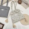 9 Autumn Wind Sweet Plaid Tote Bag Casual Canvas Bag High Value Love Lazy Shoulder Bag