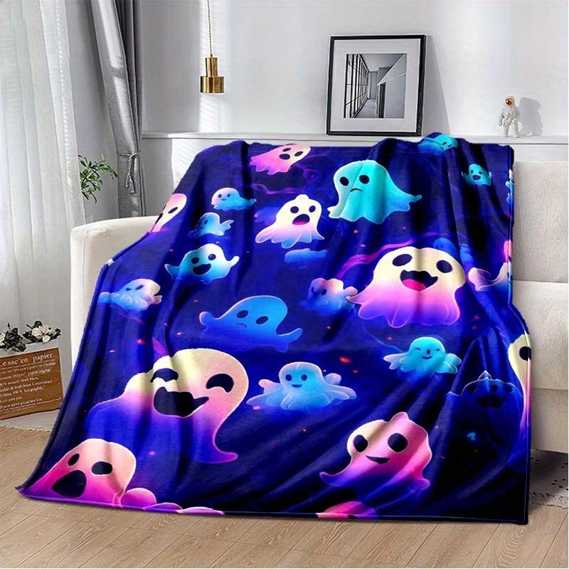 

1 шт. Хэллоуинское одеяло Тыква и Маленькое привидение Одеяло Декор сцены Декор для фестивалей Декор для комнаты Домашние офисы Тематическая вечеринка Хэллоуинский декор 30x40in