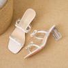 Fashion Women Sandals New Summer Fashion Bare Toed Square Head Shoes Women Designer Mid-heel Chunky High Heels Sandals Zapatos De Mujer