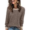 Women's Fashionable Long-sleeved Pullover Solid-color Top