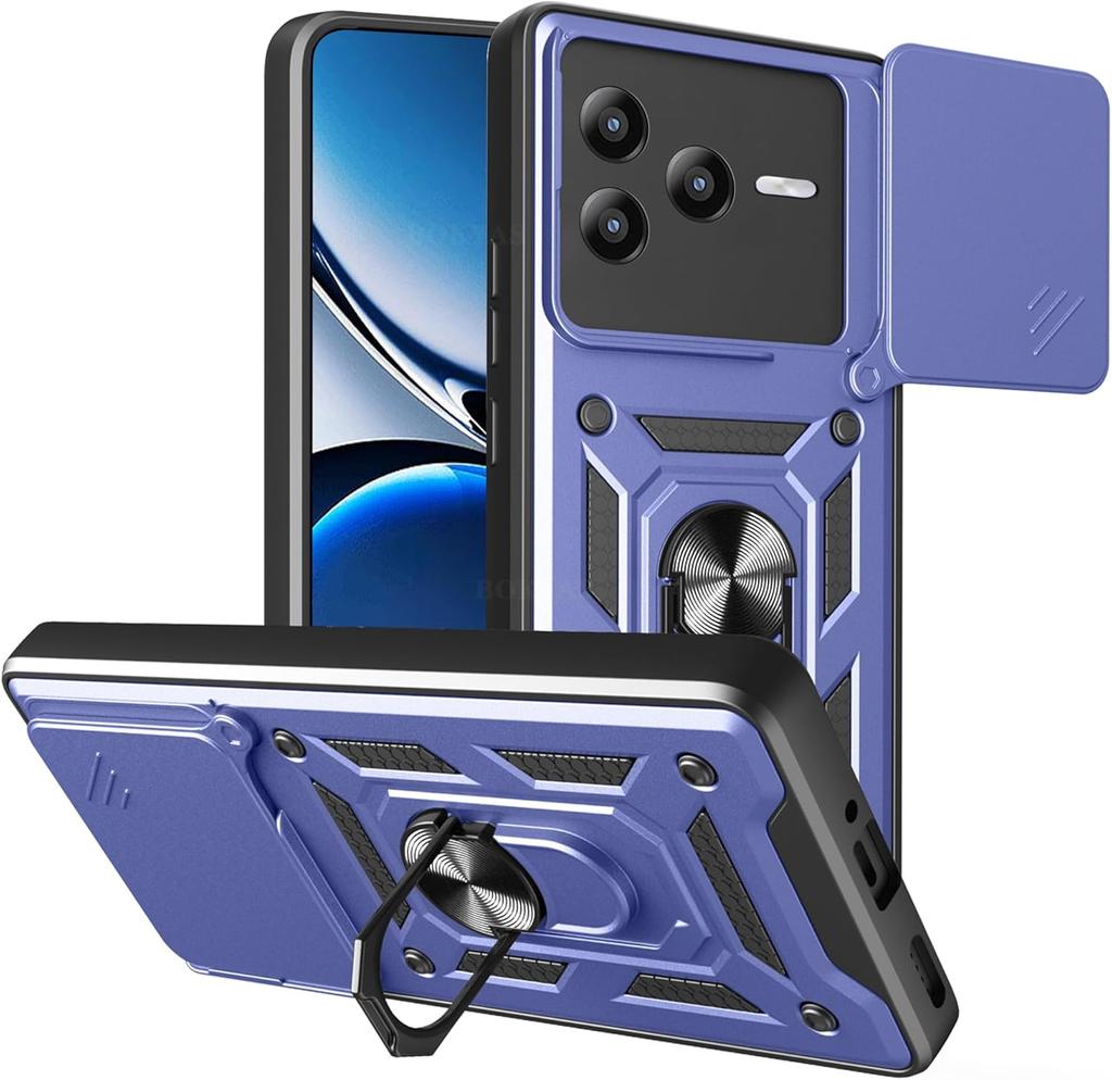 Armor Case For Xiaomi Poco F7 Pro F7 Ultra 5G Cover Lens Protection With Ring Magnetic Holder Coque Fundas Capa