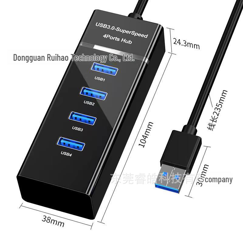 Type-C Hub Splitter Expansion Dock with Aluminum Alloy Shell for Computer Peripherals