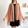 Women’s Fashion Versatile Arc-Shaped Scarf Long Shawl Lightweight Sheer Wrap with Subtle Pattern for All Seasons