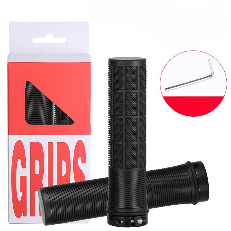 A Pair Deemount TPR Bicycle Handlebar Grips Anti-skid Bar End Comfy Hand Feel MTB Cycling Hand Rest Shock-absorbing Bike Grips