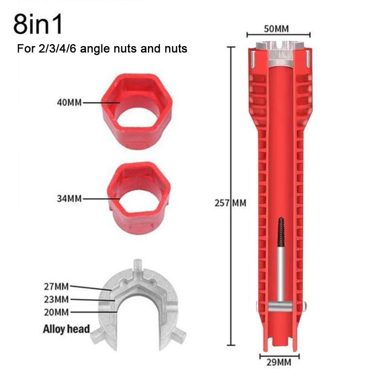 Sink Repair Wrench 8 in 1 Multifunctional English Key Plumbing Wrench Tool