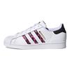 adidas Originals Superstar Synthetisches Leder Langlebige Low-Top Skate Schuhe Damen Sneaker Weiß Schwarz Pink FX6037