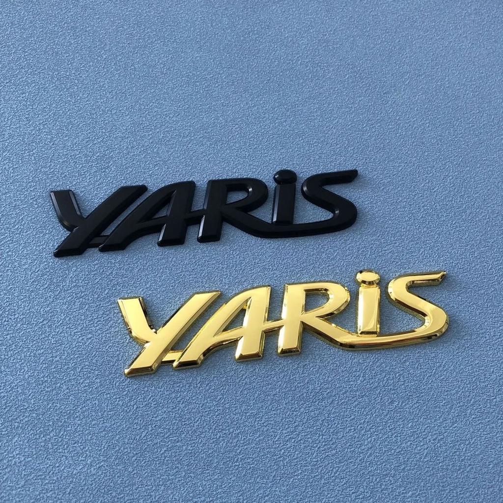 AGV3 3D Metal Yaris Logo Emblem Badge Matte black Chrome Plated Trunk Letter Sticker For Toyota Yaris Car Exterior Decor Accessories