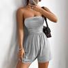 Women S Leopard Print Strapless Romper Summer Fashion Plus Size Vacation