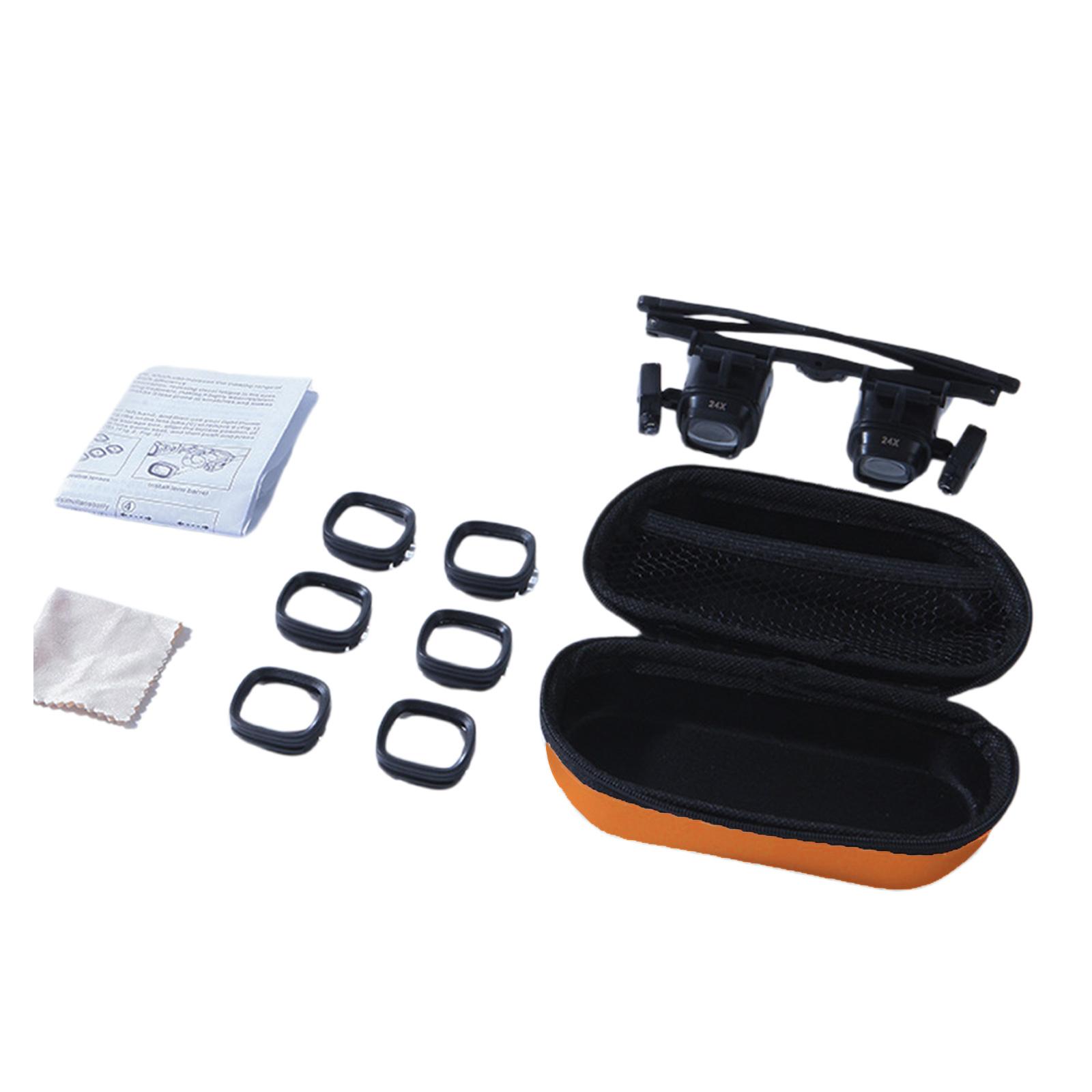 

Практичні світлодіодні окуляри-лупа на пов язці для читання, збільшення від 2,0X до 24,0X для ювелірів, шиття, рукоділля та хобі