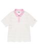 KIRSH Cut-Off Collar Point Lace Short Sleeve Knit [Ivory]
