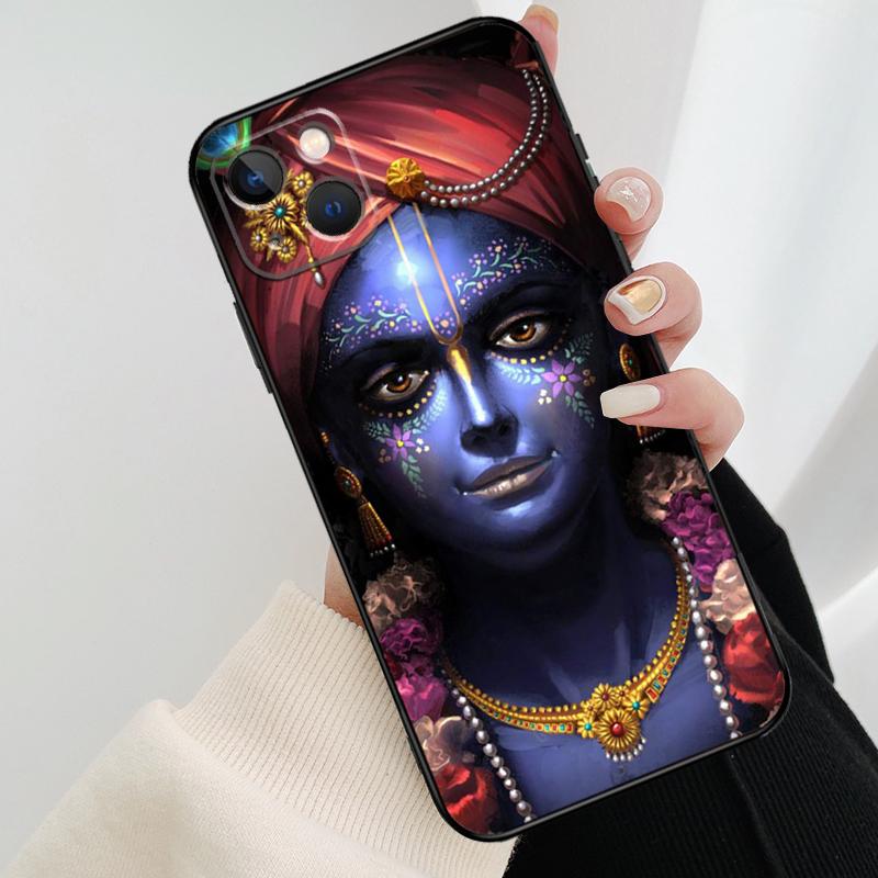 Indian God Lord Krishna Phone Case For iPhone 11 12 13 14 15 16 Pro XS Max Mini Cover For iPhone X XR Plus Back Case