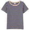 Camiseta de verano para mujer, cuello redondo, manga corta a rayas