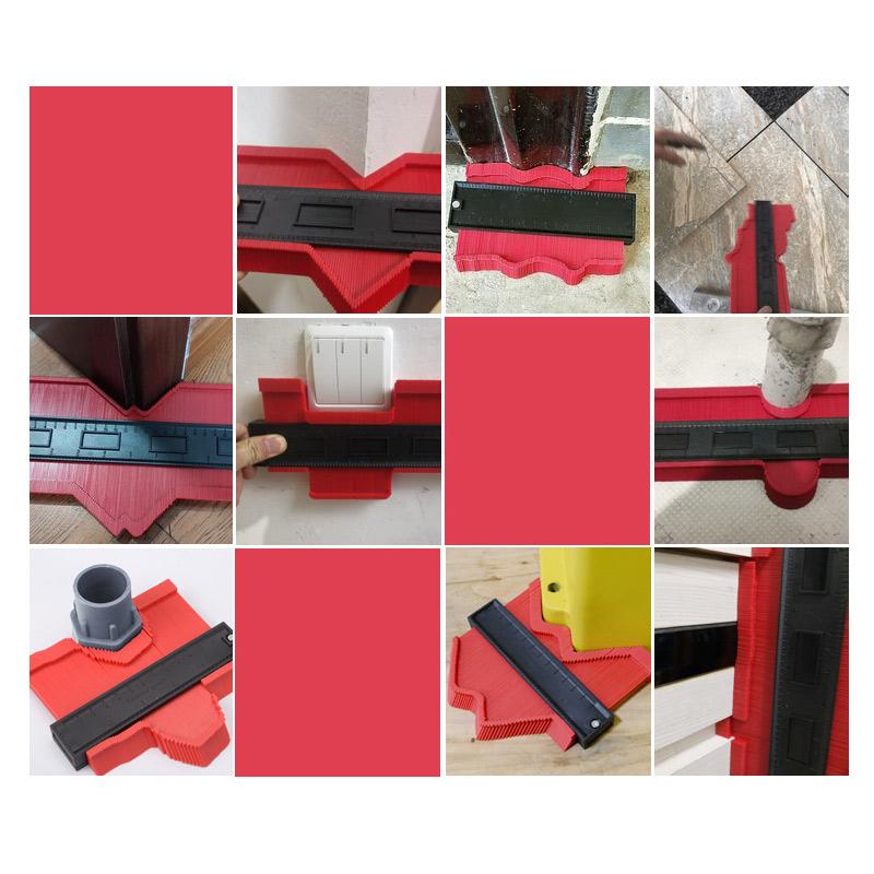 Contour Gauge Profile Duplicator 5 10 Inch Irregular Shape Scribing Ruler Woodworking Tool with Locking Mechanism for Carpenter