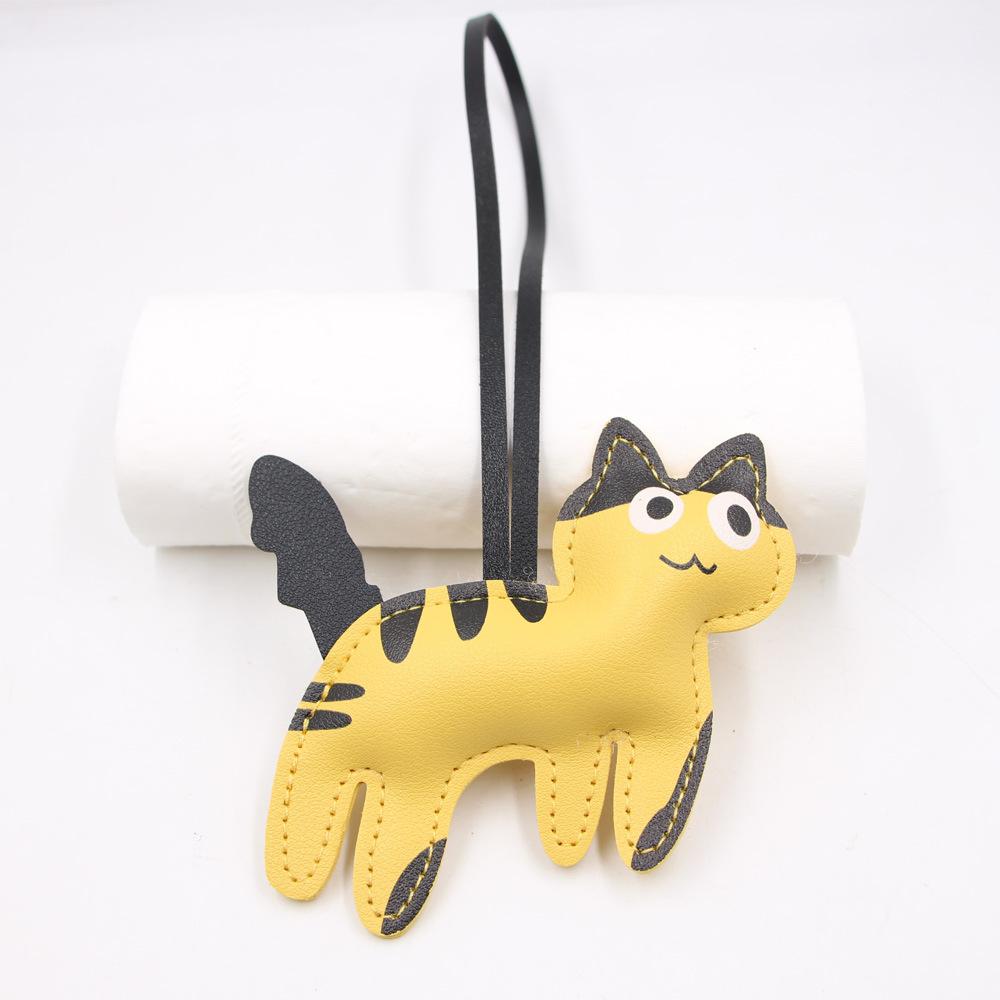 Cute Dairy Cow Cat Leather Backpack Pendant Neighbor Cat Pendant Clothing Luggage Accessories PU Accessories