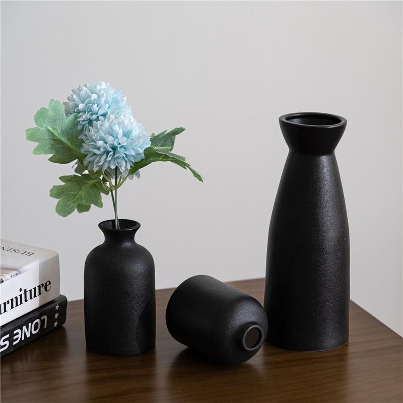 Ceramic Vase Set Decoration Home Living Room Flower Arrangement Modern Flower Set Three Piece White Vase Decoration