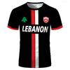 Libanon Fußballtrikots T-Shirts für Erwachsene Digitaldruck Sport Fußballuniformen Libanesische Flagge Kleidung