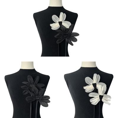 2 τμχ Υφασμάτινο υφασμάτινο λουλούδι καρφίτσα καρφίτσα δαντέλα λουλούδι κορσάζ καρφίτσα για υφασμάτινο χειροποίητο κόσμημα Αξεσουάρ για πάρτι γάμου