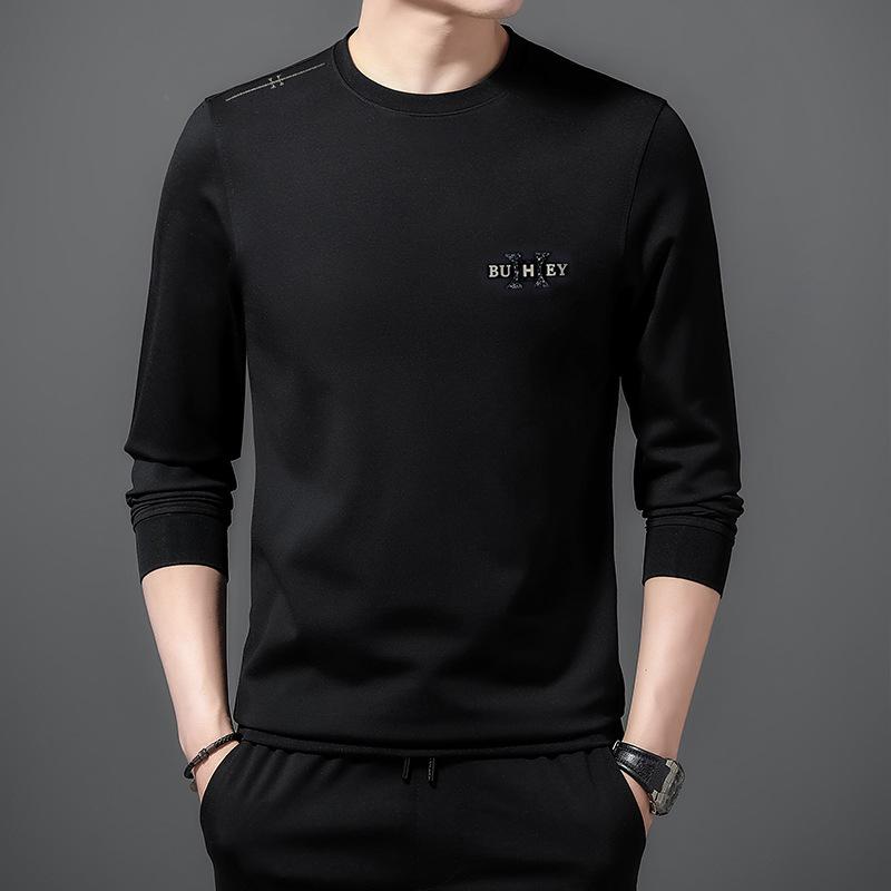 

Весенние новые мужские толстовки с круглым вырезом, модные мужские топы, рубашки с длинными рукавами XXXXL чёрный
