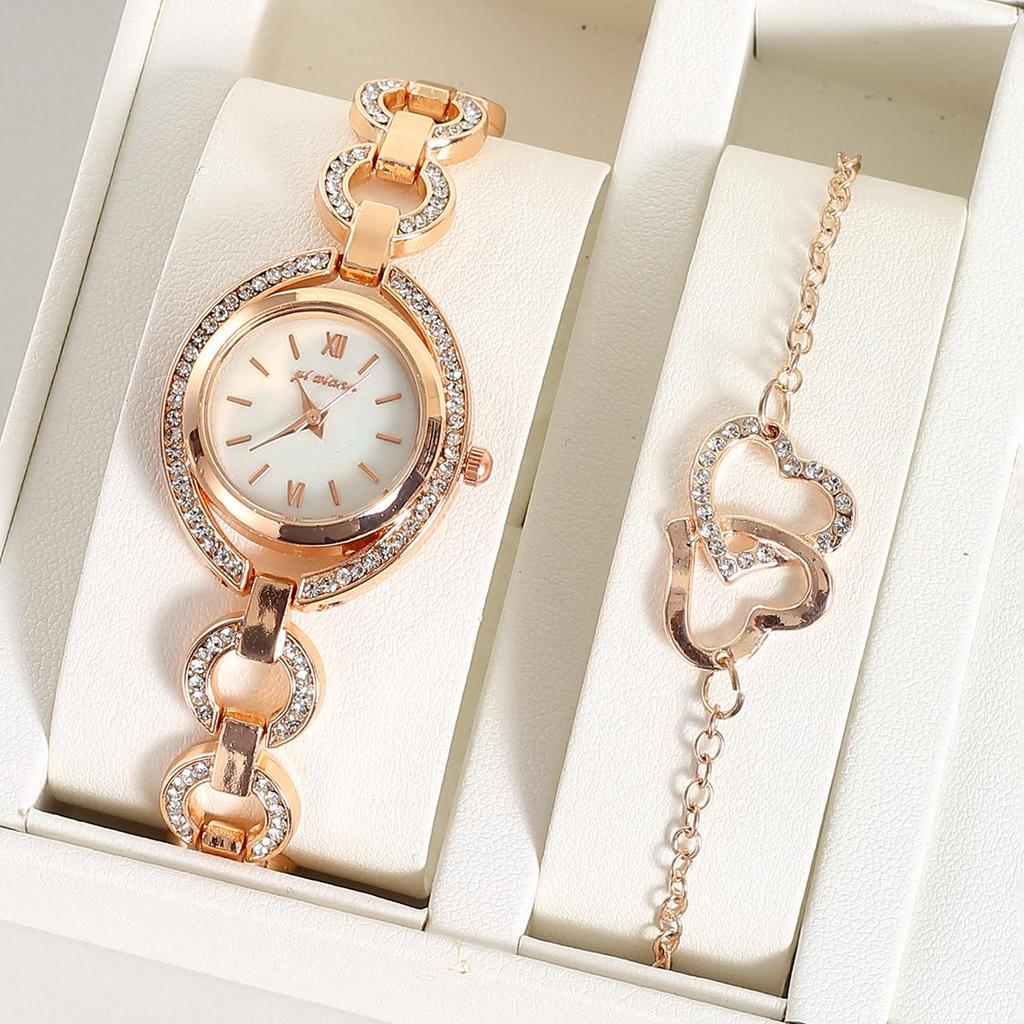 Leichter Luxus Kleines Zifferblatt Armband Set Damenuhr