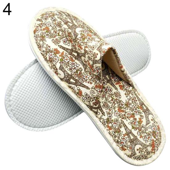 Pantofole con bouquet in fiore, scarpe usa e getta con stampa di foglie di albero, punta chiusa, scarpe da viaggio per hotel, SPA