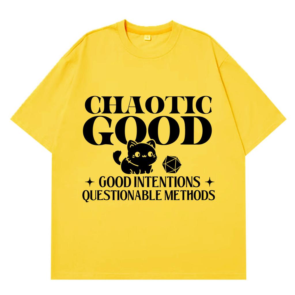 Chaotic Good Funny Cat Meme Tshirt Unisex Unisex Fashion Tshirt Shortsleeved Loose Casual Cotton Summer Tshirts Streetwear
