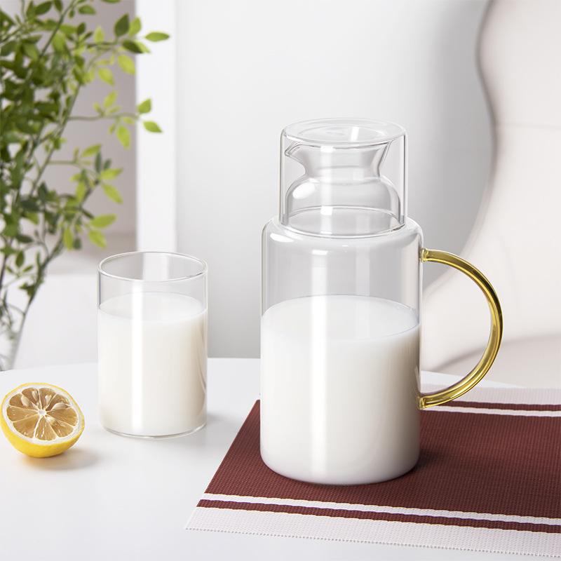 1.3L Minimalist Water Bottle Heat-resistant Glass One Pot One Cup Kitchens Accessories Home Kitchens Cold Brew Tea Fruit Tea Set