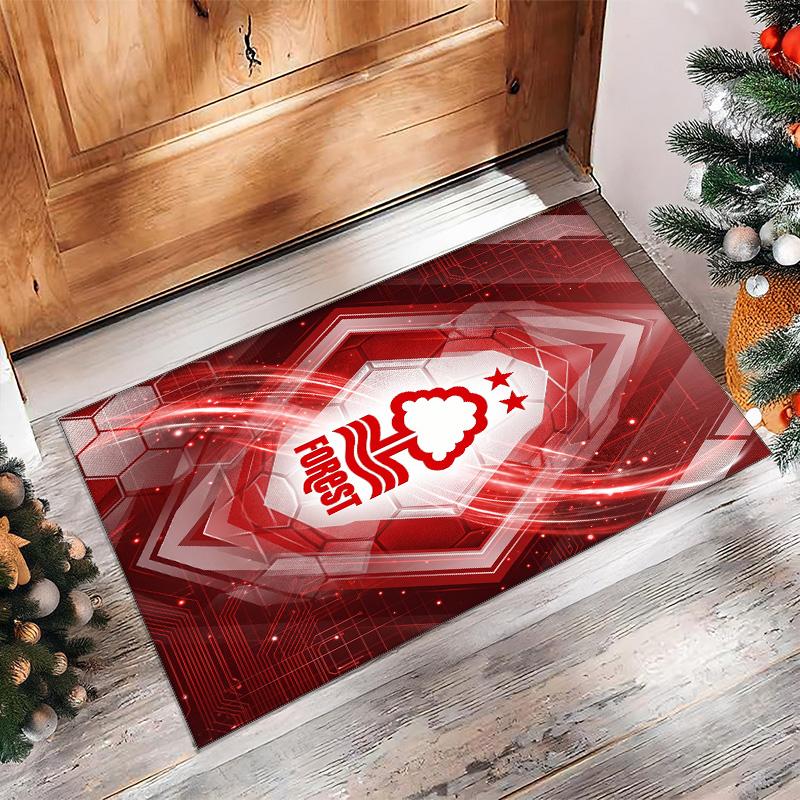 Tappeto in Velluto di Cristallo con Stampa Calcio Nottingham Forest, Comodo Assorbente d'Acqua Antiscivolo Tappeto per Pavimenti Interni