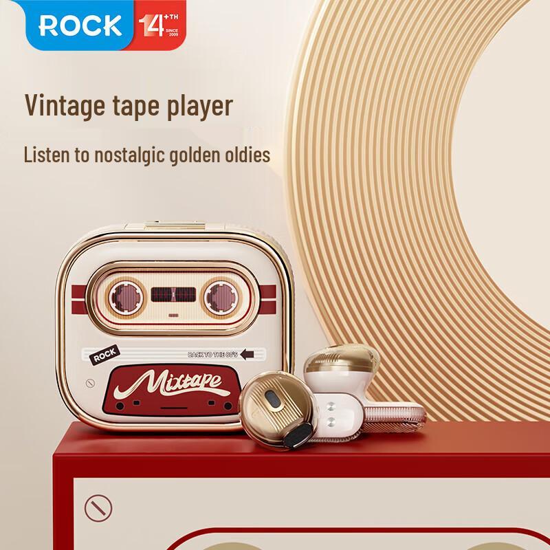 ROCK Retro Cassette TWS Half-in-ear Bluetooth Earbuds