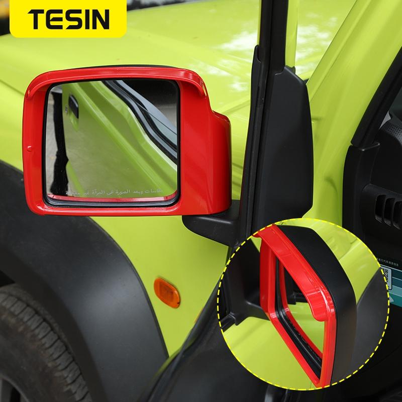 TESIN Auto Außenrückspiegel Regen Augenbraue Dekoration Rahmenabdeckung Aufkleber für Suzuki Jimny 2022