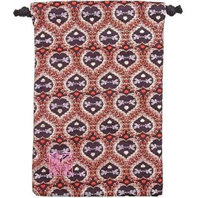 Senshishuin Nishijin Brocade Drawstring Bag (Lined) Navy Angel Design, Medium Size