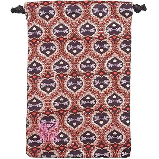 

Senshishuin Nishijin Brocade Drawstring Bag (Lined) Navy Angel Design, Medium Size