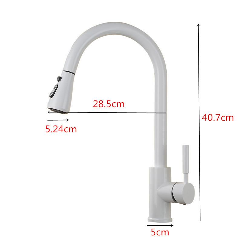 Kitchen Faucet Mixer Pull Out Kitchen Tap Single Handle Single Hole 360 Rotate Copper White/ Nickel/Gold Swivel Sink Mixer Tap